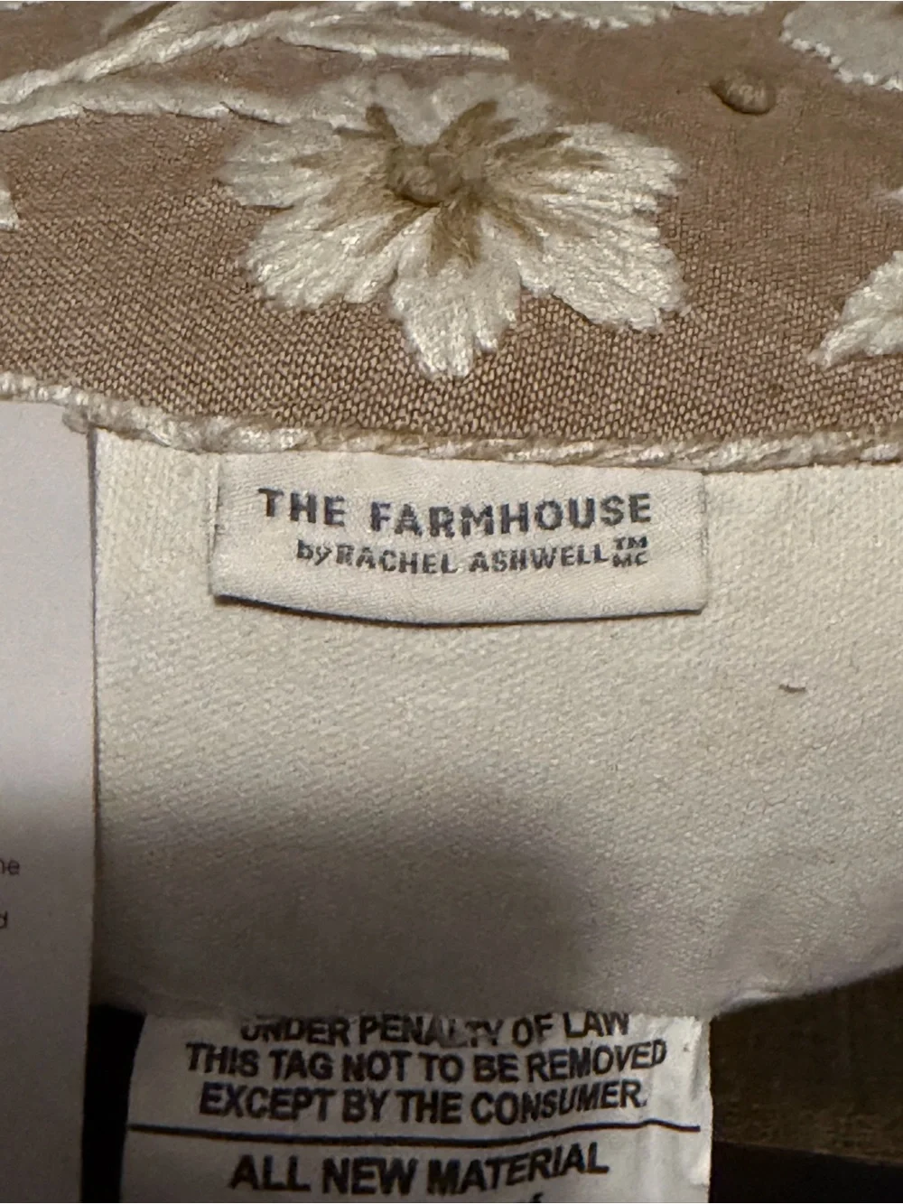 The Farmhouse by Rachel Ashwell Embroidered Floral Bunny Pillow